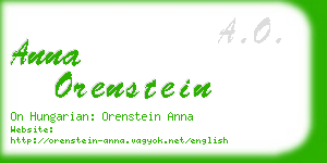 anna orenstein business card